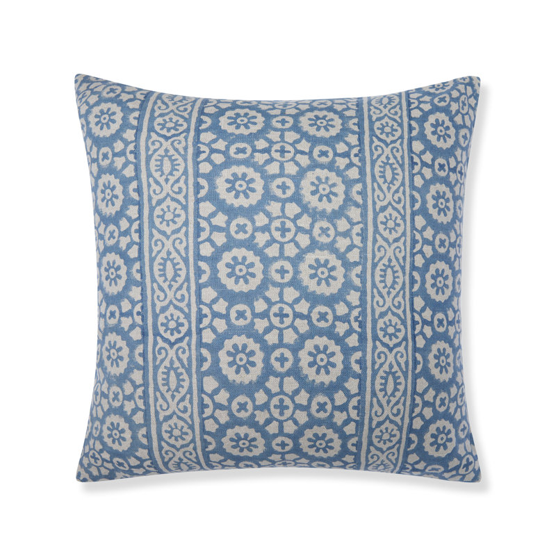 Patrika Pillow Cover - 22" x 22", Blue Floral
