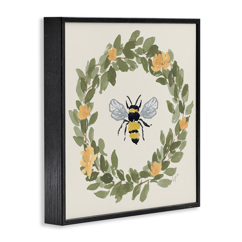 Couronne d'abeille, art giclée par Lucille Price, H 17 po x l 17 po, Giclée encadrée noir minuit