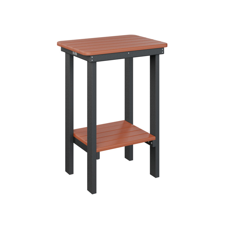 Outdoor Rectangle Side Table, Black, Mango Orange