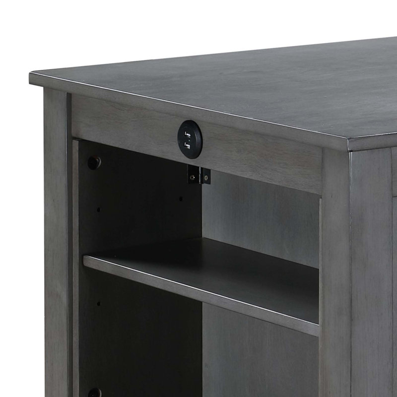 Graham 3-Piece Counter Height Dining Table With Shelves And 2 Chairs, Grey