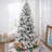 Snow Flocked Traditional Christmas Tree with Lights, Christmas Tree Prelit with Metal Stand-1073456765