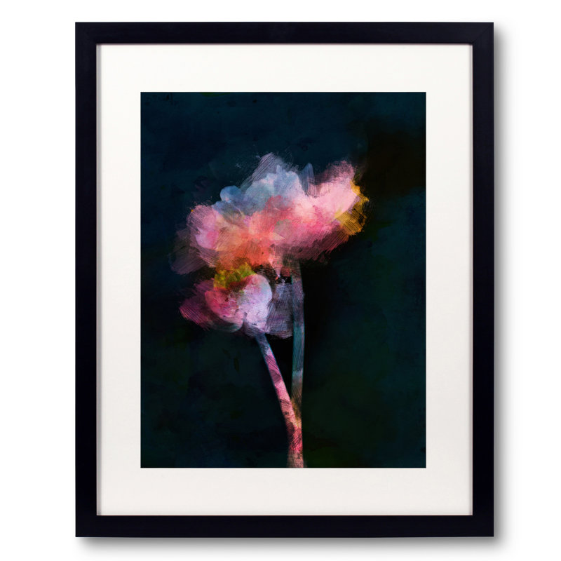 Flowers On A Dark Background Print, Black Framed Paper, 30" H x 24" W