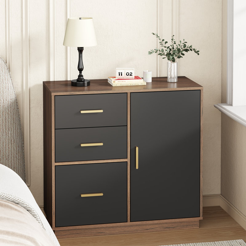 31.4"W 3-Drawer File Cabinet With Door, Adjustable Shelf And Anti-Tip Kit Included For Home Office