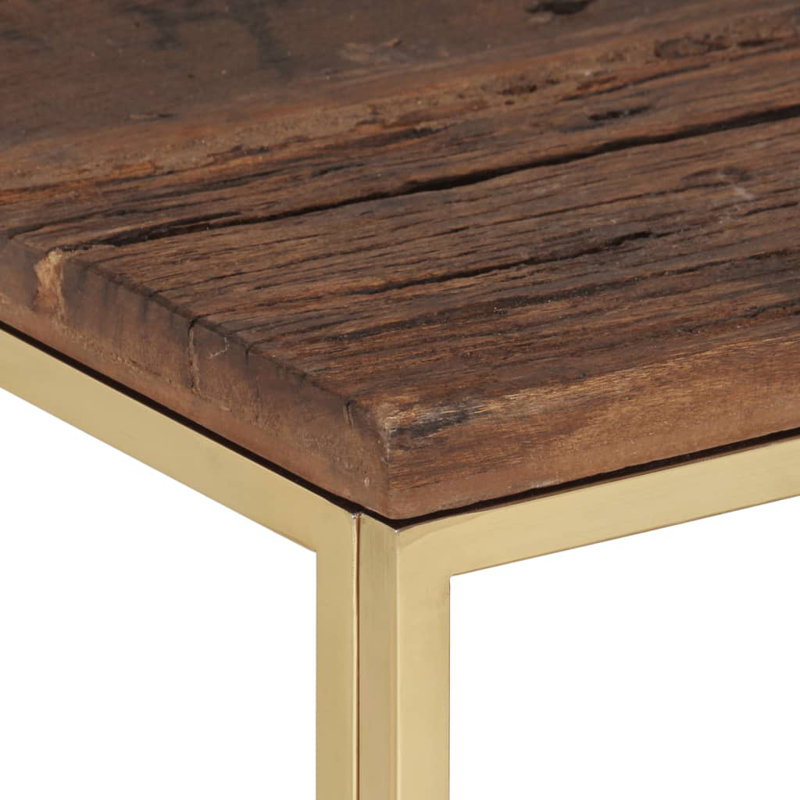 Table basse vidaXL Bois naturel, Doré, Brun