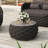 Round Outdoor Coffee Table With Marble Pattern Sintered Stone Tabletop-622396089