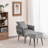 Itamar Velvet Accent Chair with Ottoman-361014214