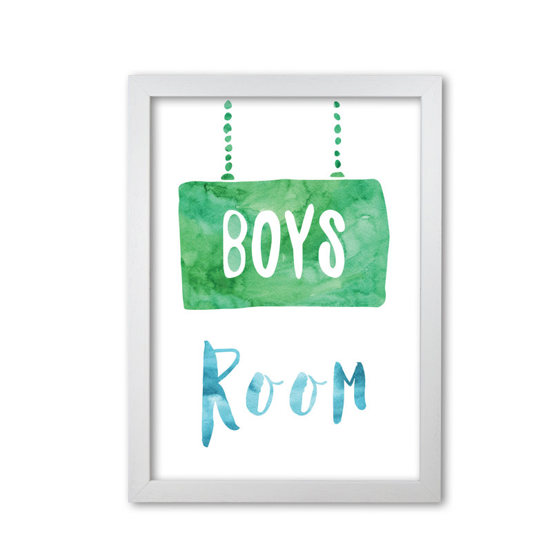 Boys Room - Painting, 42 cm H x 30 cm W x 5 cm D, White Grain Frame