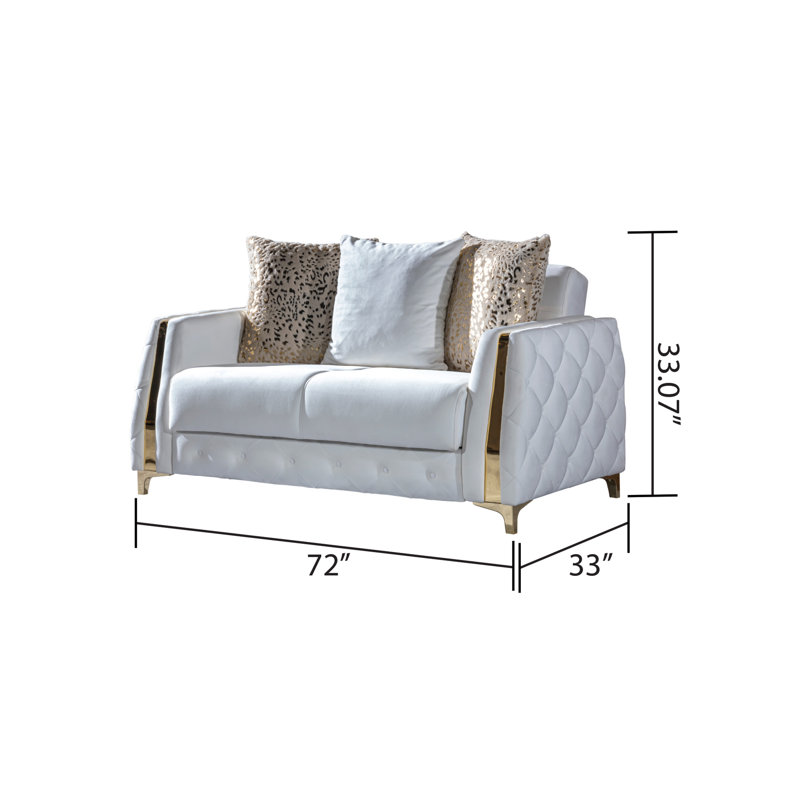 Causeuse de style moderne, Blanc cassé