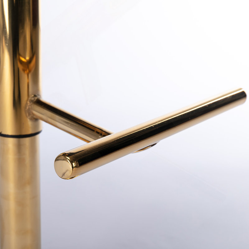 Annajean Adjustable Height Counter Stool, Gold, Black