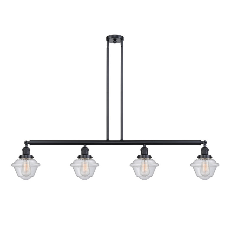 Luminaire suspendu pour îlot de cuisine 4 lumières Leibowitz, Grainé, Nickel poli, DEL