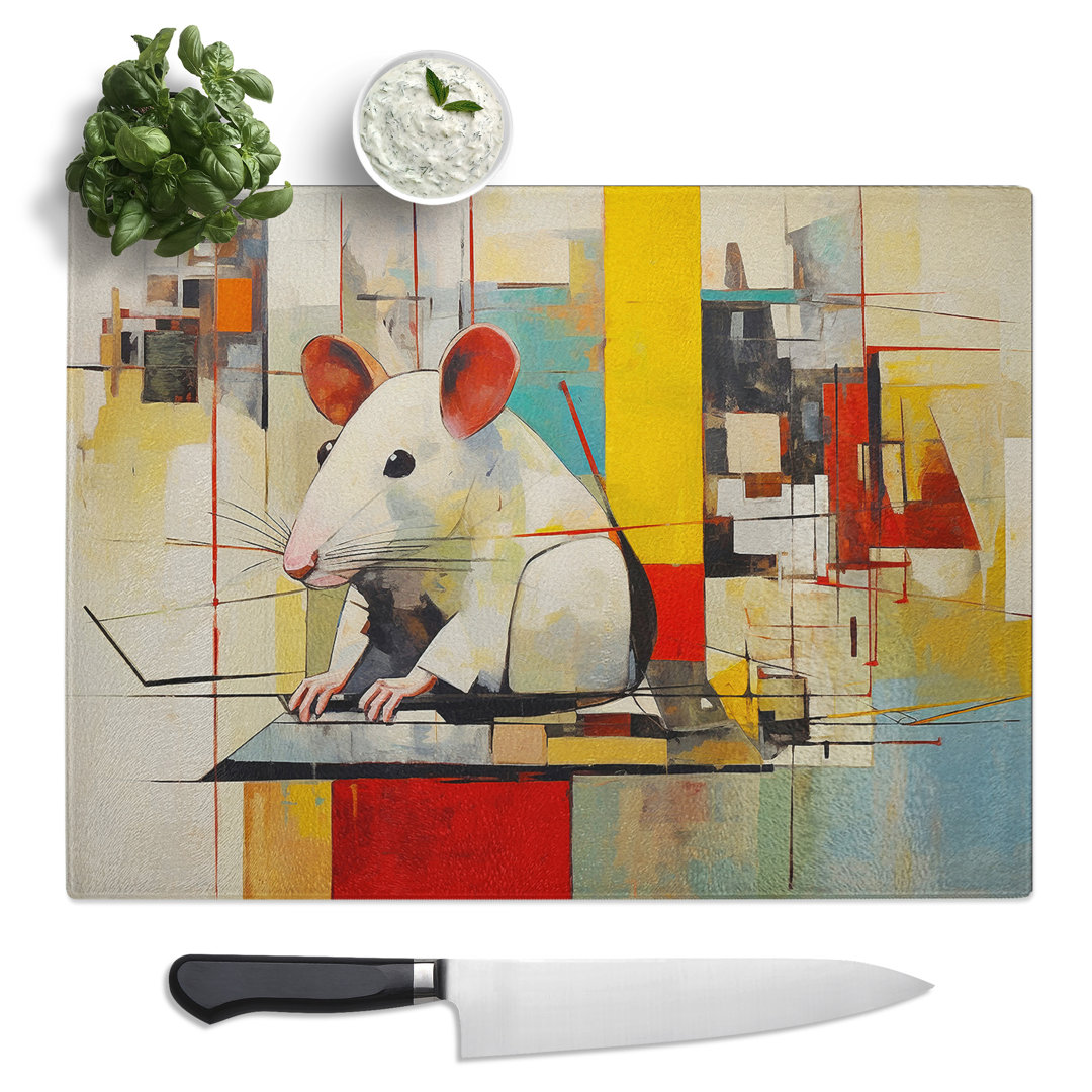 Rat Constructivism  Glass Chopping Board