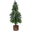 Arbre de Noël givré givré avec base en jute non éclairé