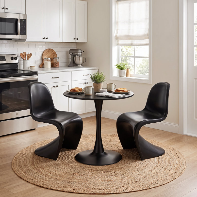 Table de salle à manger ronde moderne de 61 cm (24 po) de forme tulipe avec pied central, H 28,74 po x P 24 po x l 24 po