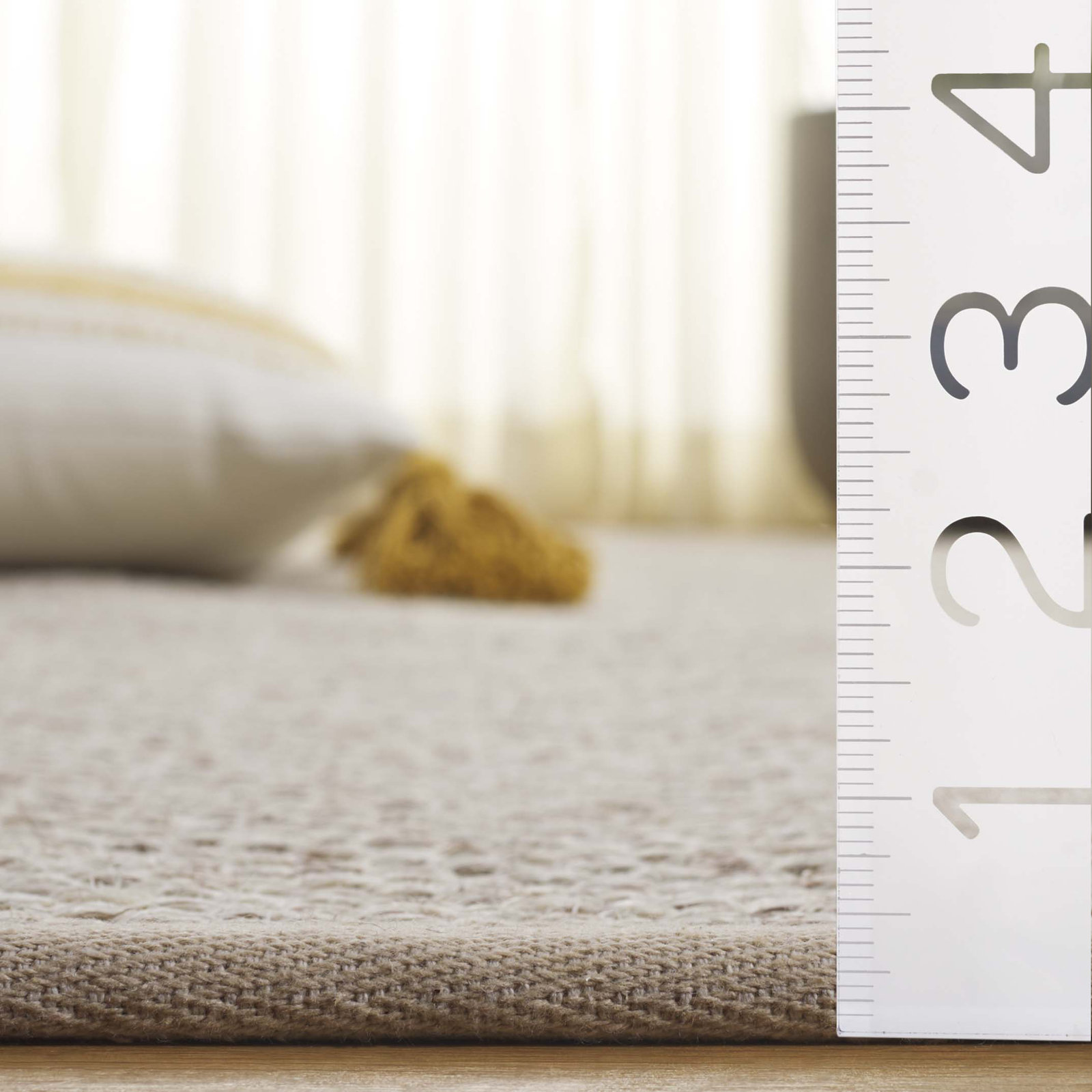 Torbin Marble Beige Jute Rug, Rectangle 5' x 7'