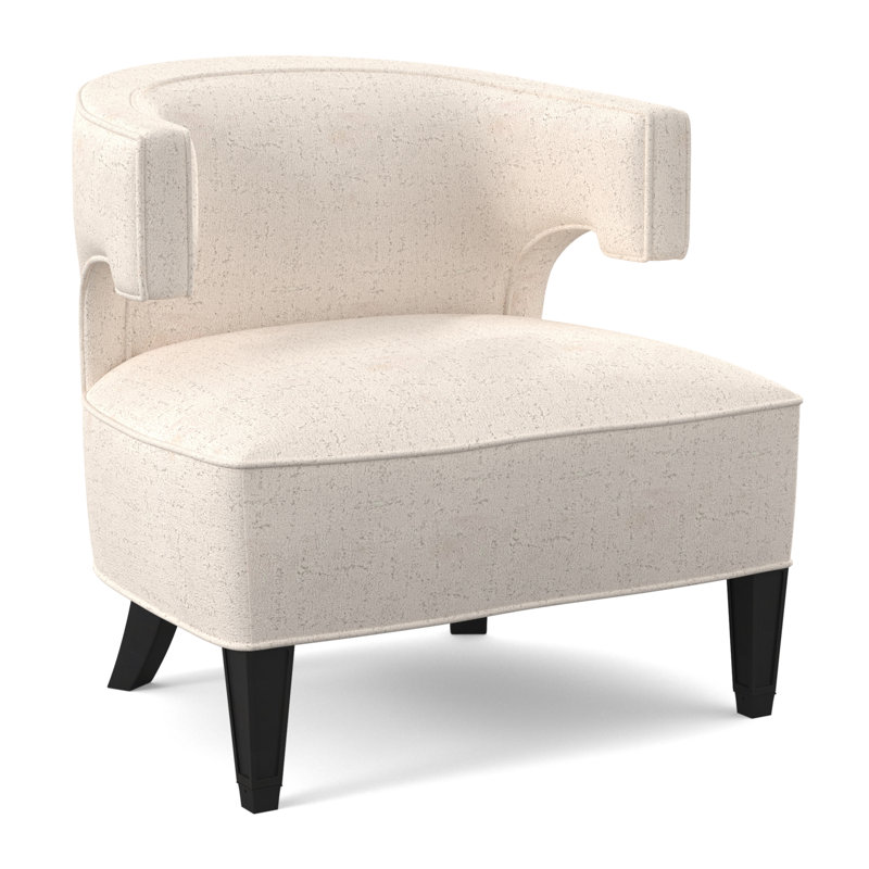 Chaise Laurel, Espresso, 100 % polyester ivoire Venise