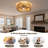 20" 4-Light Flush Mount Natural Wood Ceiling Fan with Light, 5-Blade Fandelier with Remote Control and Reversible DC Motor for All-Season Use-777243276-786873985