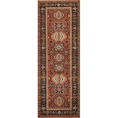Tapis de couloir orange traditionnel 3x8