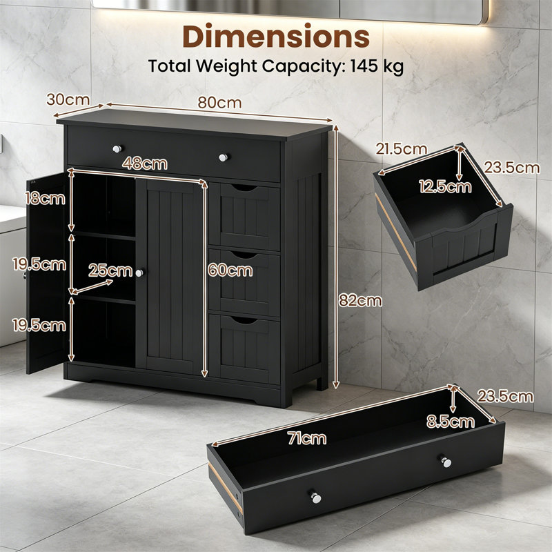 Bathroom Storage, Black