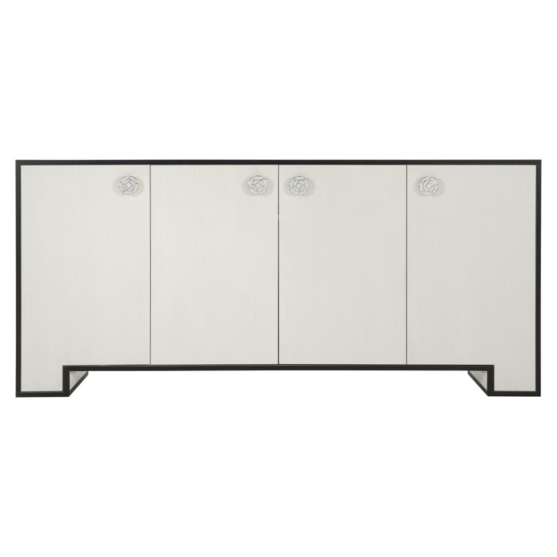 Eggshell and Onyx Two-Tone Sideboard with Nickel Hardware