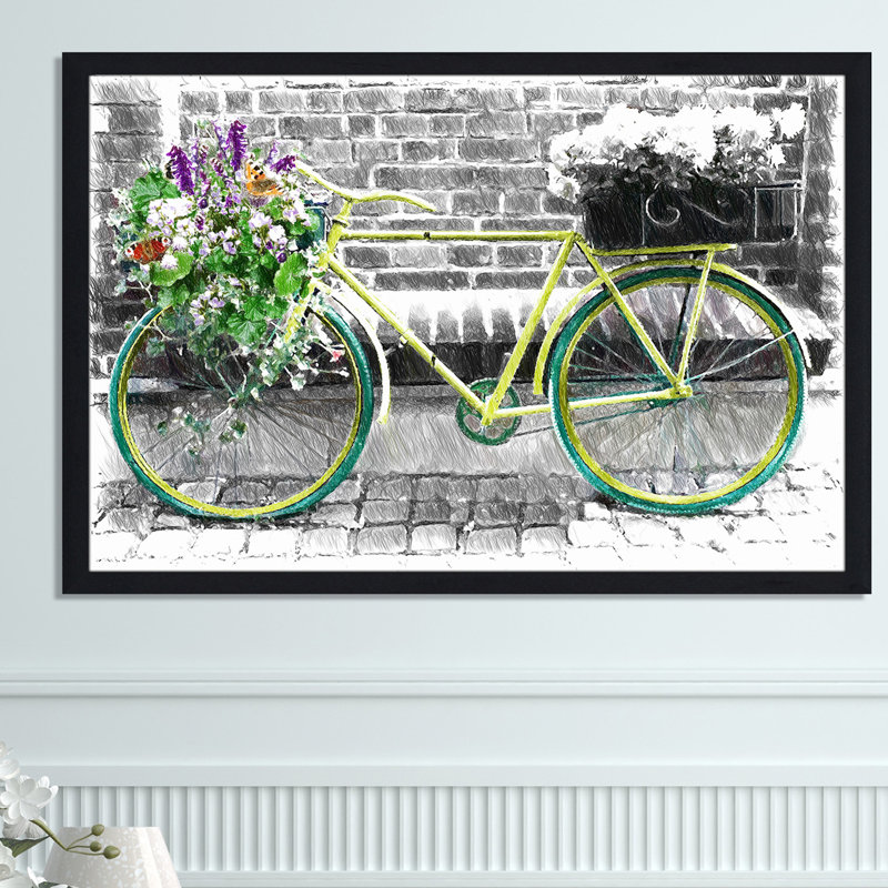 « rétro bike », impression encadrée, H 35,5 po x l 51,5 po x P 0,75 po