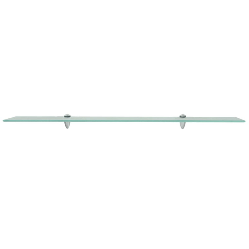 Wall Shelf Floating Display Shelf with Clip Brackets Tempered Glass, 0.3" H x 39.4" W x 7.9" D, Transparent