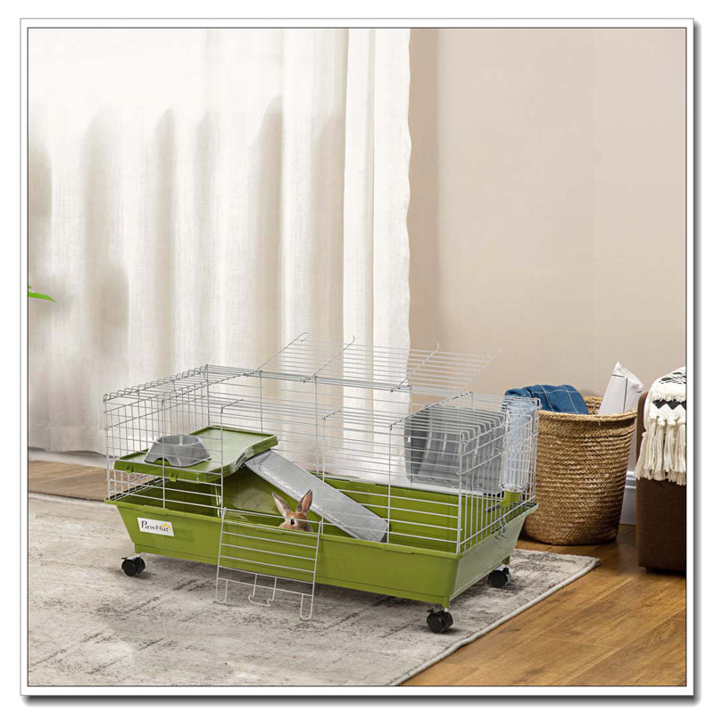 Cage à roulettes pour petits animaux, Vert