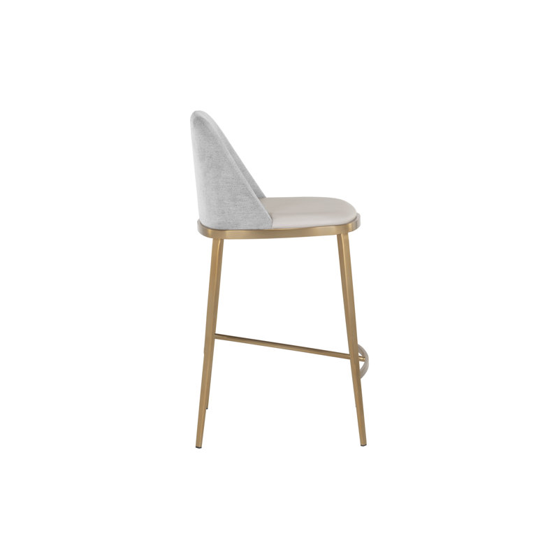 Dover Upholstered Stool with Metal Frame, Taupe, Counter Stool (25.5” Seat Height)