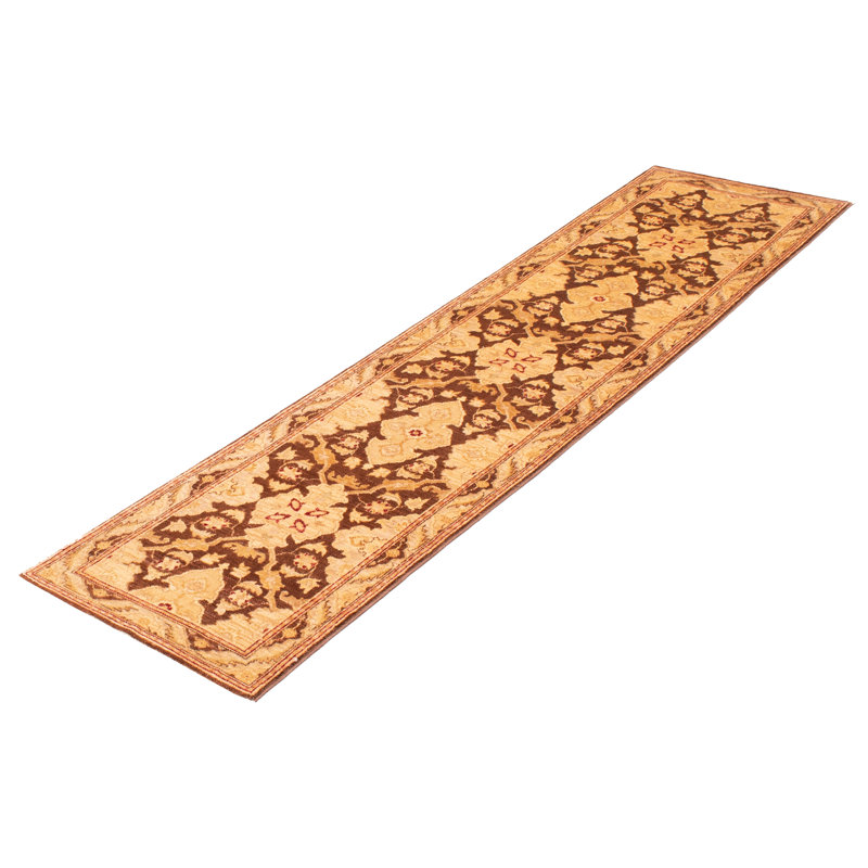 Tapis brun foncé Peshawar Oushak 2 pi 7 po x 10 pi 5 po