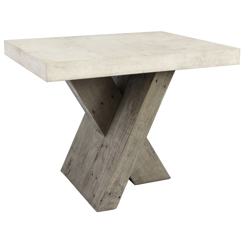 Durant End Table By Classic Home, Beige White/Gray