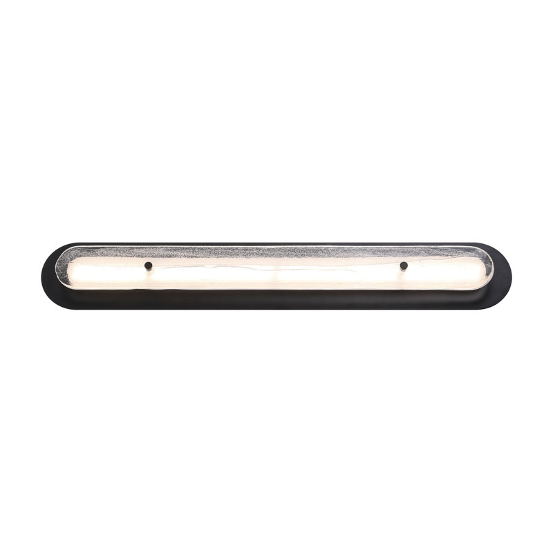 Tramore, Outdoor, Powder Coat Black, Silver Glass, 38" H x 6" W x 2.75" D