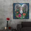  «Longhorn Sheep With Wreath» par Heather Gauthier, art mural en métal, 36 po x 36 po-1713296052
