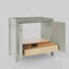 Meuble-lavabo simple 36 po Scalloped - Satin olive - Sans comptoir - Boutons en nickel brossé-123430958-123430957