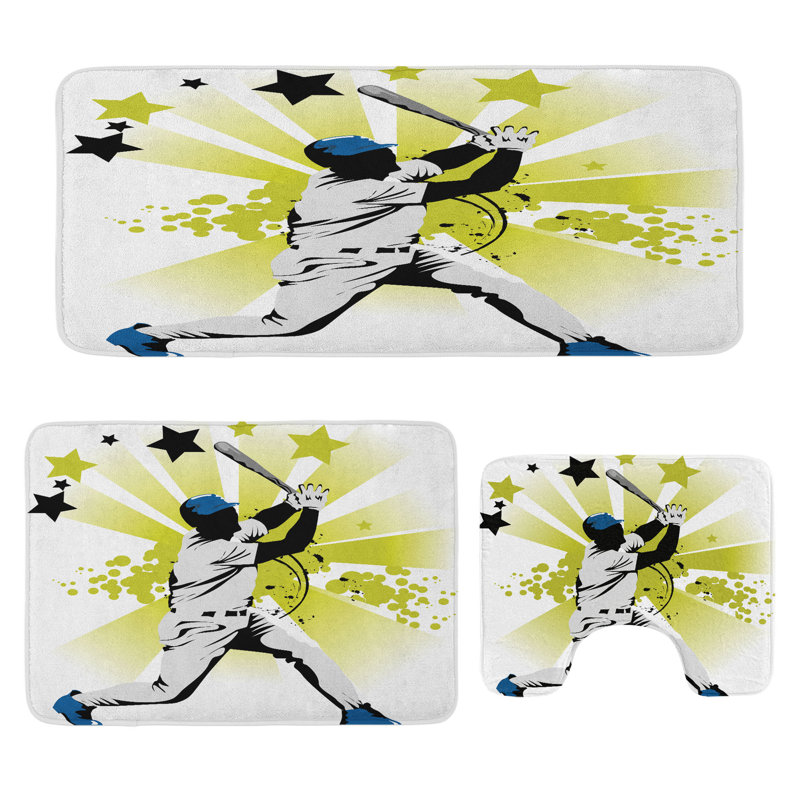  Ensemble de 3 tapis de salle de bain Sports Sports