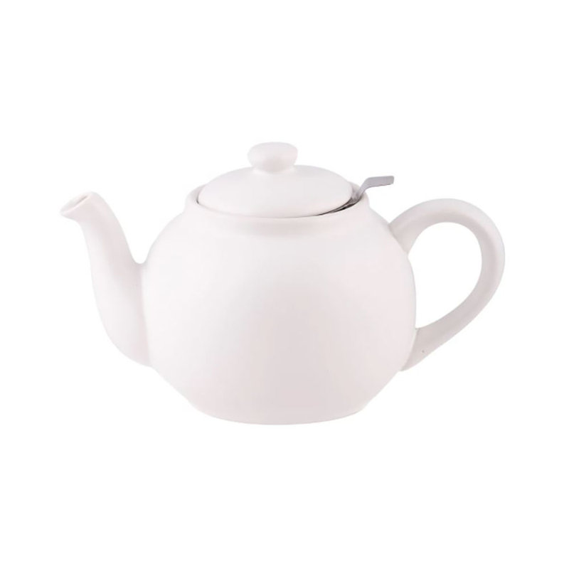 Ebern Designs Evgenij 2.5ml No Pattern And Not Solid Colour Teapot, White