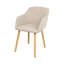 48cm H Premium Textured Woven Linen Upholstered Upholstered Back Armchair-669389324