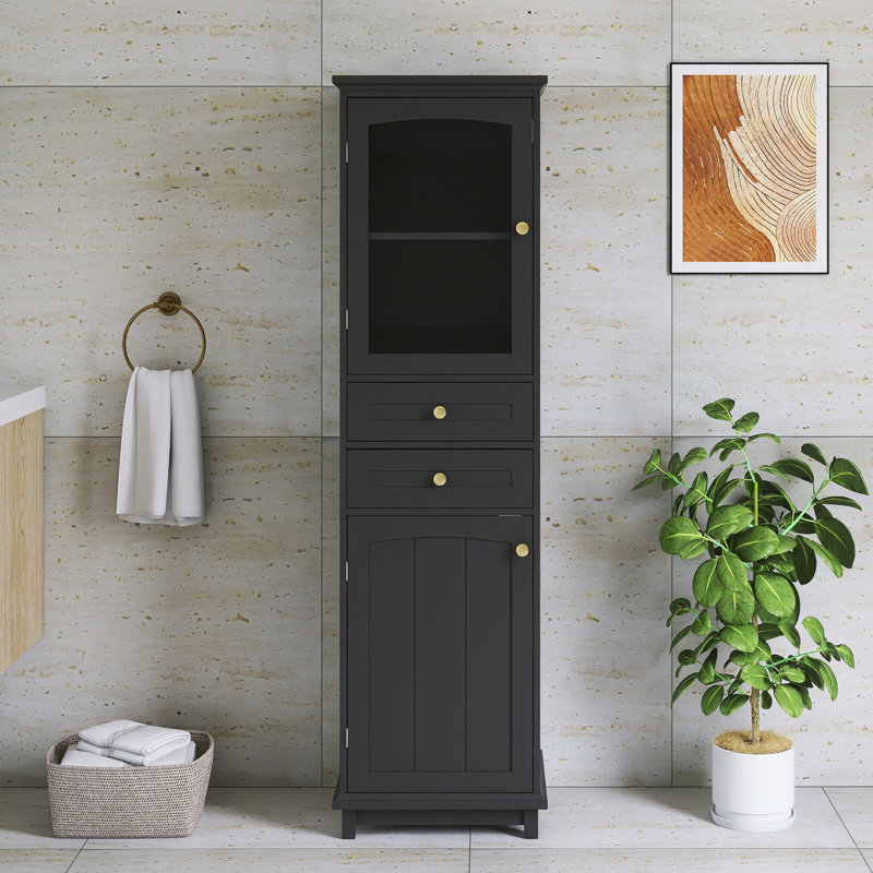 Armoire autoportante de 63 po de hauteur avec tablettes réglables, Black