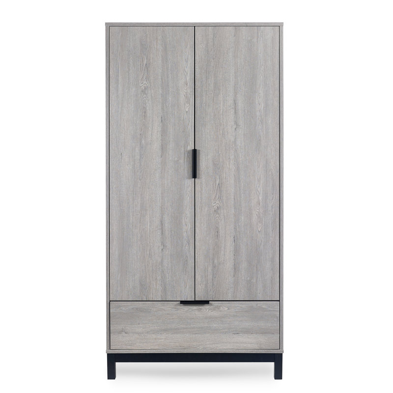 Yonkers 2 Door Manufactured Wood Wardrobe, Grey