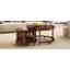 Table basse vintage rétro avec six portes décoratives en forme de bambou et pieds rétro perlés