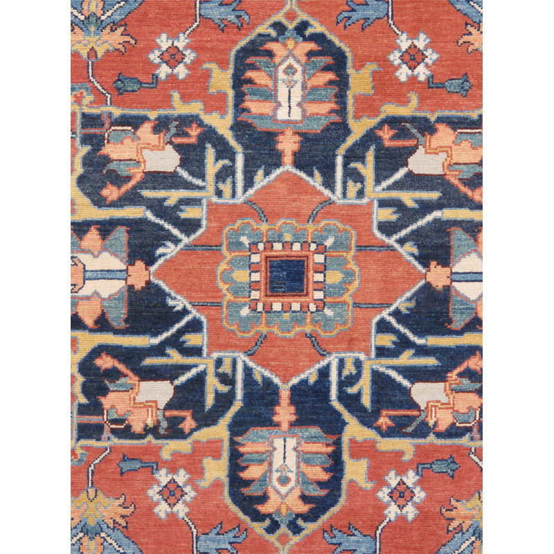 Tribal Hand-Knotted Wool Rust/Rust Area Rug