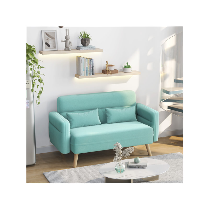 Causeuse rembourrée Boarisch, Turquoise