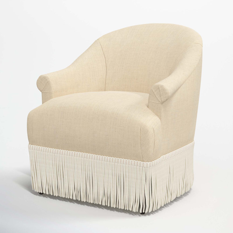 Fauteuil à oreilles Callie, Lin classique, Ivoire