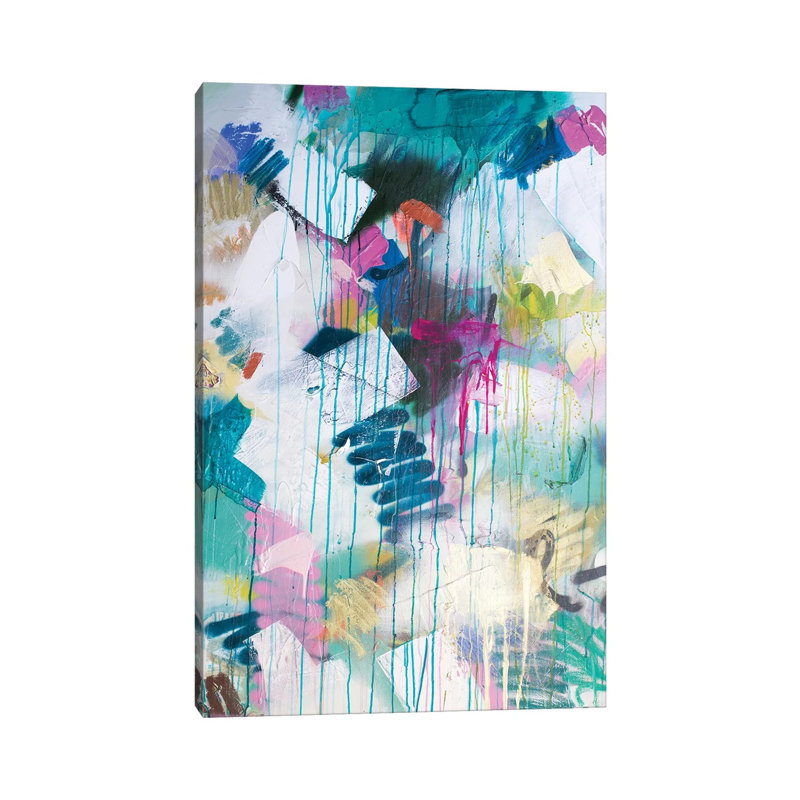 Squiggle and Drip 1 Piece Wrapped Canvas Painting, 20.32 cm H x 30.48 cm W