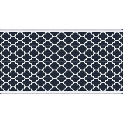 Tapis d'extérieur réversible 9 pi x 18 pi, tapis de camping portable imperméable avec sac de transport. Tapis bleu et blanc pour la cour, la terrasse, le pique-nique, la plage. Et optionnel, tapis, paille en plastique. Sac, à