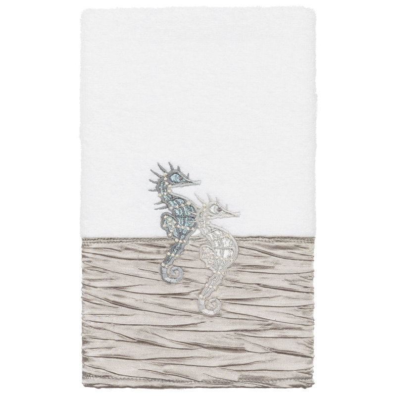 Ensemble de serviettes en coton Sofia, Blanc / Gris, 1 Piece Hand Towel