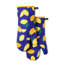 Kate Spade New York Lemon Party Oven Mitt Set, 7"x13", Navy Blue/Yellow