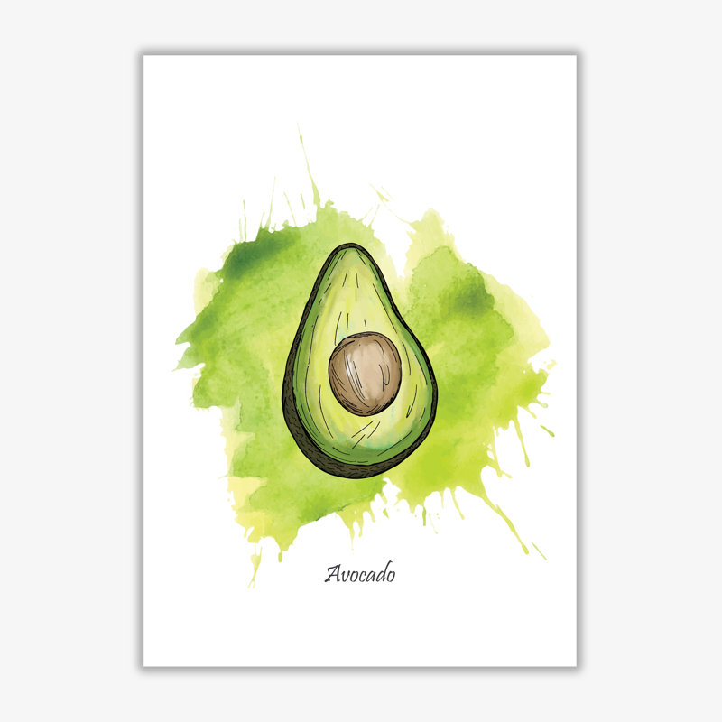 Avocado - Print, 42 cm H x 30 cm W x 1 cm D, No Frame