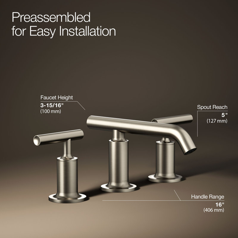 Purist Widespread Bathroom Faucet with Drain Assembly, Vibrant Brushed Nickel
