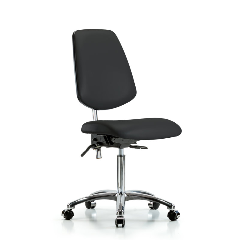 Chaise de travail Isabell, Noir, Roulettes, Non inclus