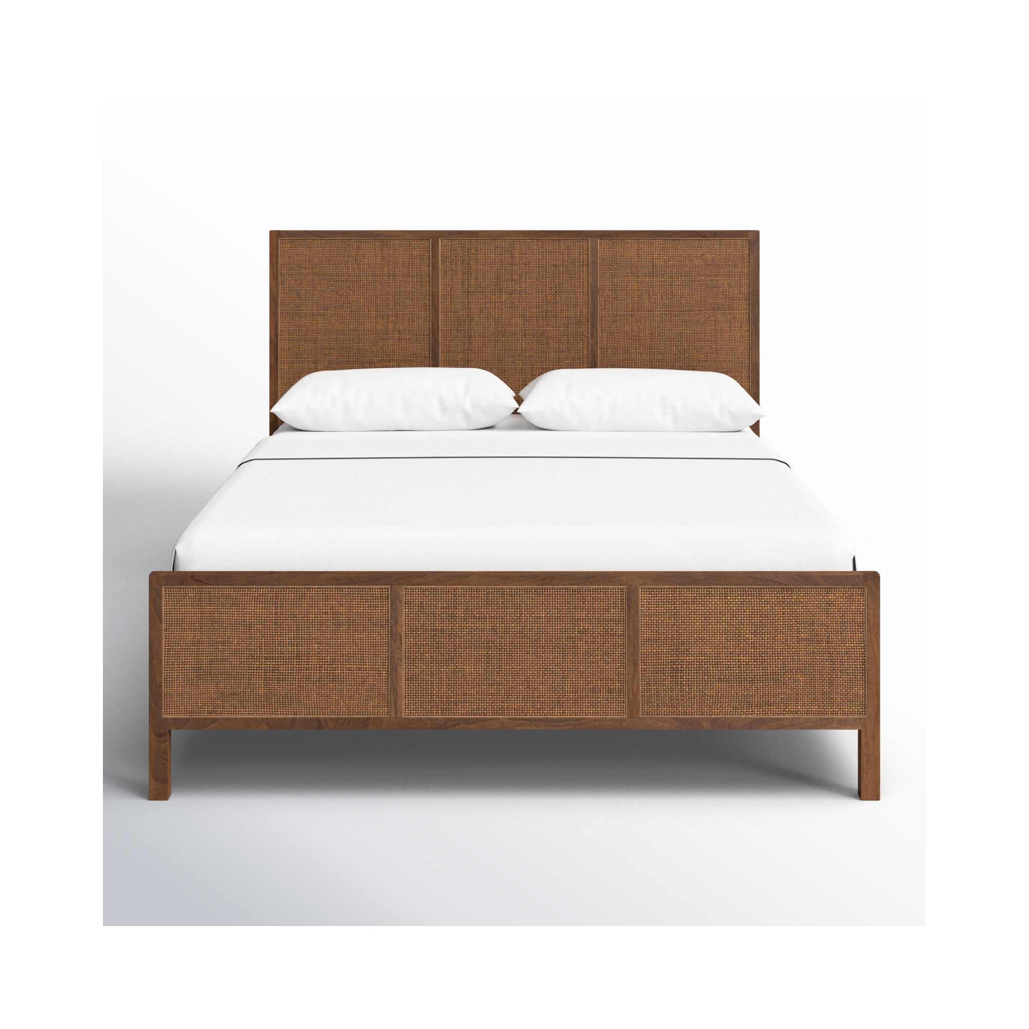 Nellie Cane Bed, Brown Wash, Queen