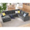 Canapé modulaire Glendora de 112 po avec chargement USB, rangement pour chaise longue et porte-gobelets